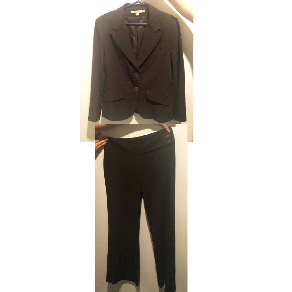 Margaret M - Women's Chocolate Brown Pant Suit
